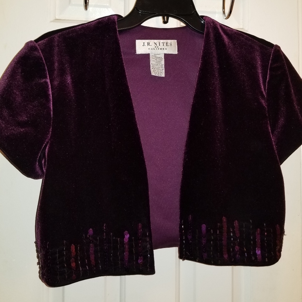 JR Nites By Caliendo Bolero Jacket Maroon